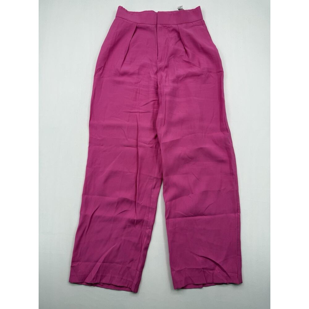 Zara high-waist, wide-leg trousers in a hot pink Size Medium Size 28